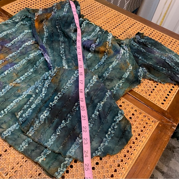 Women’s boho, bohemian crop top shirt blouse with open sleeves. - Picture 9 of 11